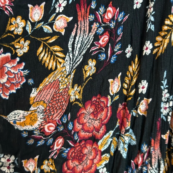 Boho Chic Floral & Bird Print Kimono Cardigan by Xhilaration - Picture 3 of 3